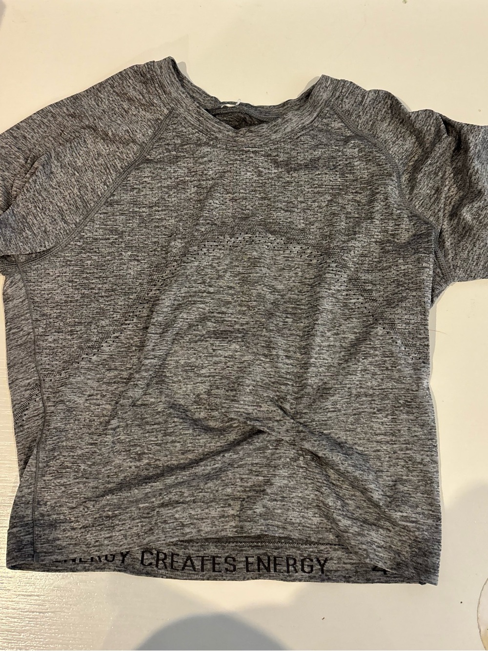 lululemon athletica Gray Heather Short Sleeve Crop Top
